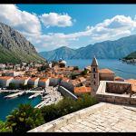**

A panoramic view of Kotor, Montenegro. Focus on the impressive fortress walls overlooking the bay. Capture the feeling of resistance and freedom. Include details showcasing Venetian architecture.

**