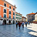 **

"A bustling town square in Montenegro, featuring modern buildings alongside traditional stone architecture. People of diverse backgrounds are engaging in commerce and cultural activities, fully clothed in modest, contemporary attire. The scene captures the blend of tradition and progress in a modern Balkan nation. Sunlight, vibrant colors, safe for work, appropriate content, professional photography, perfect anatomy, natural proportions, fully clothed, family-friendly."

**