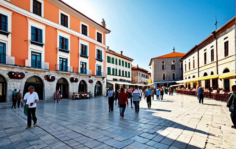 **

"A bustling town square in Montenegro, featuring modern buildings alongside traditional stone architecture. People of diverse backgrounds are engaging in commerce and cultural activities, fully clothed in modest, contemporary attire. The scene captures the blend of tradition and progress in a modern Balkan nation. Sunlight, vibrant colors, safe for work, appropriate content, professional photography, perfect anatomy, natural proportions, fully clothed, family-friendly."

**