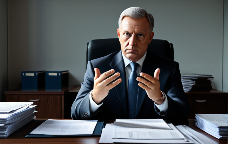 몬테네그로 정치 스캔들 - The Corrupt Official**
"A serious and concerned looking government official in a fully clothed, mod...