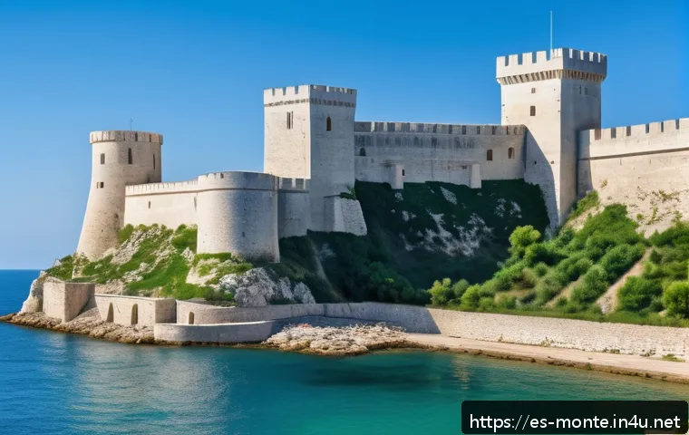 바르 요새 - A detailed panoramic view of the Barletta fortress in Apulia, Italy, showcasing its massive limeston...